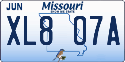 MO license plate XL8O7A