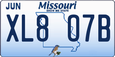 MO license plate XL8O7B
