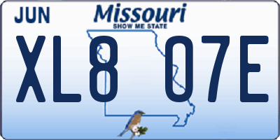 MO license plate XL8O7E