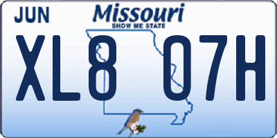 MO license plate XL8O7H