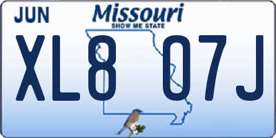 MO license plate XL8O7J