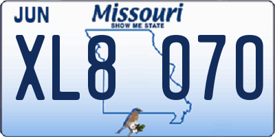 MO license plate XL8O7O