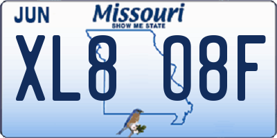 MO license plate XL8O8F
