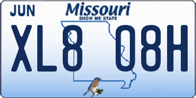 MO license plate XL8O8H