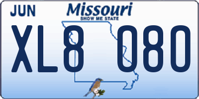 MO license plate XL8O8O