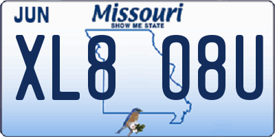 MO license plate XL8O8U