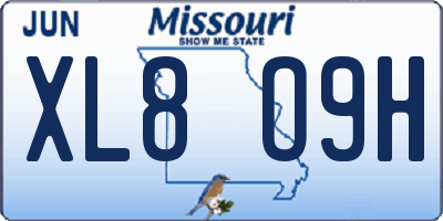 MO license plate XL8O9H