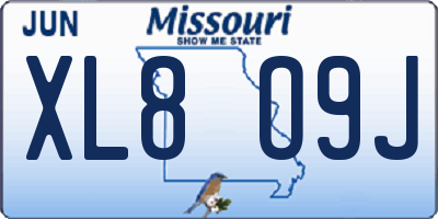 MO license plate XL8O9J