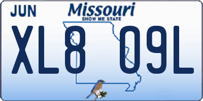 MO license plate XL8O9L