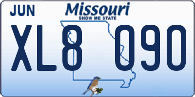 MO license plate XL8O9O
