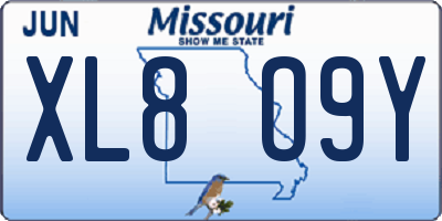 MO license plate XL8O9Y
