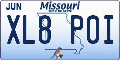 MO license plate XL8P0I