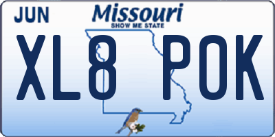 MO license plate XL8P0K