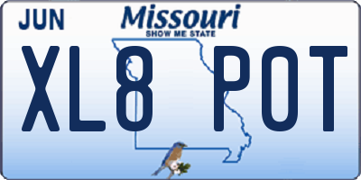 MO license plate XL8P0T
