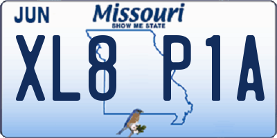 MO license plate XL8P1A