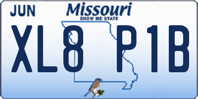 MO license plate XL8P1B