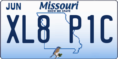 MO license plate XL8P1C