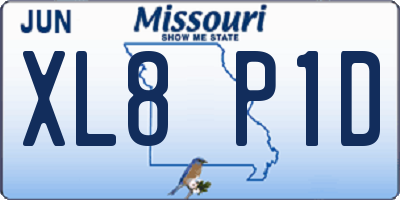 MO license plate XL8P1D