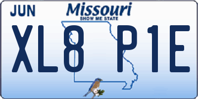 MO license plate XL8P1E