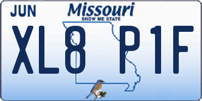 MO license plate XL8P1F