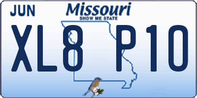MO license plate XL8P1O