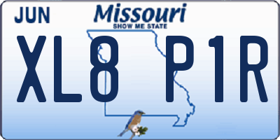 MO license plate XL8P1R