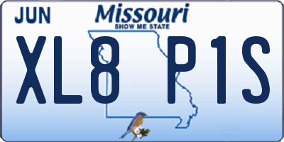 MO license plate XL8P1S