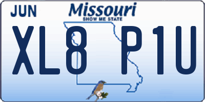 MO license plate XL8P1U