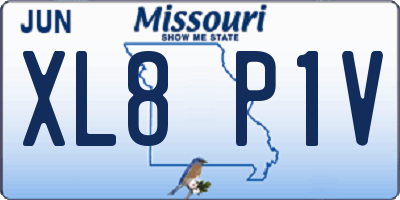 MO license plate XL8P1V