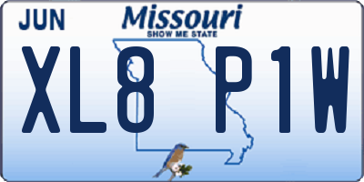MO license plate XL8P1W