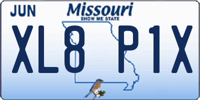MO license plate XL8P1X