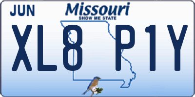 MO license plate XL8P1Y