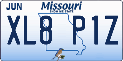 MO license plate XL8P1Z