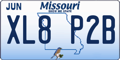 MO license plate XL8P2B