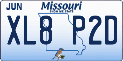 MO license plate XL8P2D
