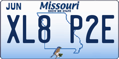 MO license plate XL8P2E