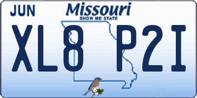 MO license plate XL8P2I