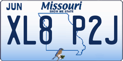 MO license plate XL8P2J