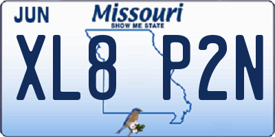 MO license plate XL8P2N