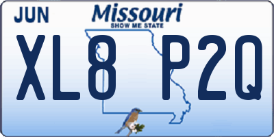 MO license plate XL8P2Q
