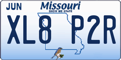 MO license plate XL8P2R