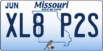 MO license plate XL8P2S