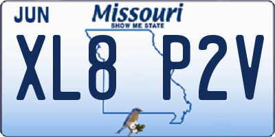 MO license plate XL8P2V