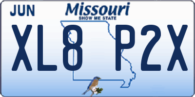MO license plate XL8P2X