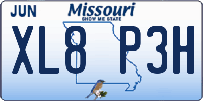 MO license plate XL8P3H