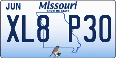 MO license plate XL8P3O