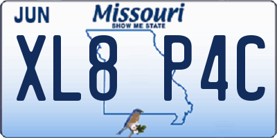 MO license plate XL8P4C