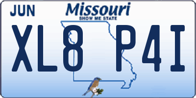 MO license plate XL8P4I