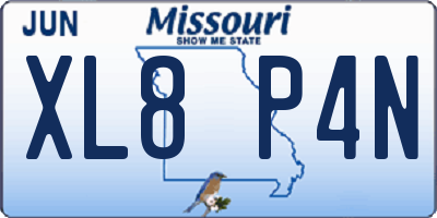 MO license plate XL8P4N
