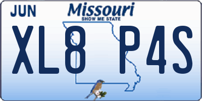 MO license plate XL8P4S